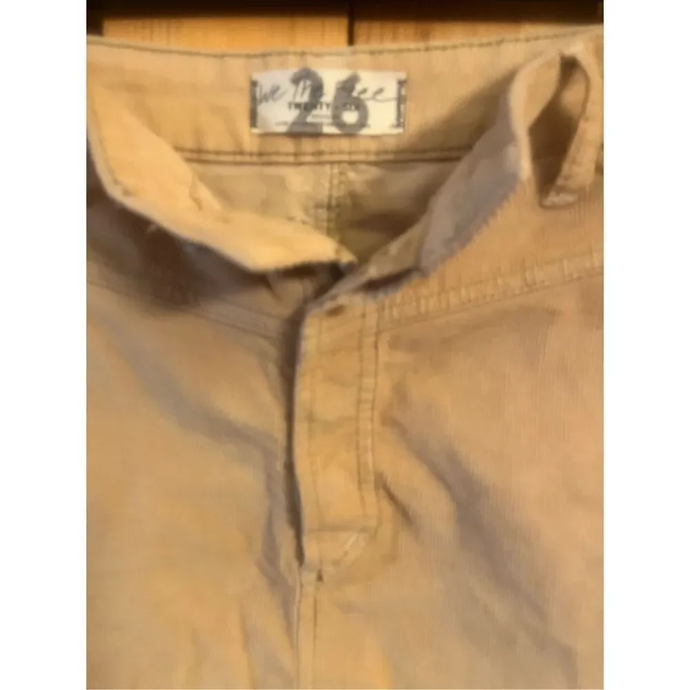 We The Free Free People corduroy miniskirt in natural 26 button fly raw hem (365